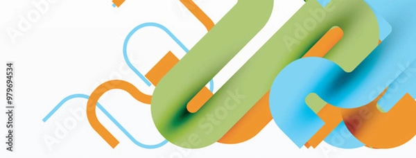 Obraz Abstract background curvy lines, minimal geometric design template