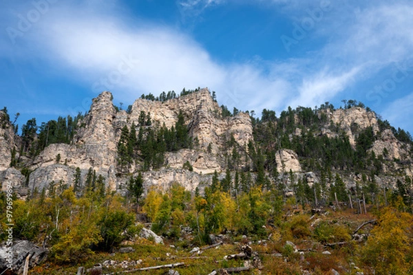 Fototapeta Beginning of fall in South Dakota.
