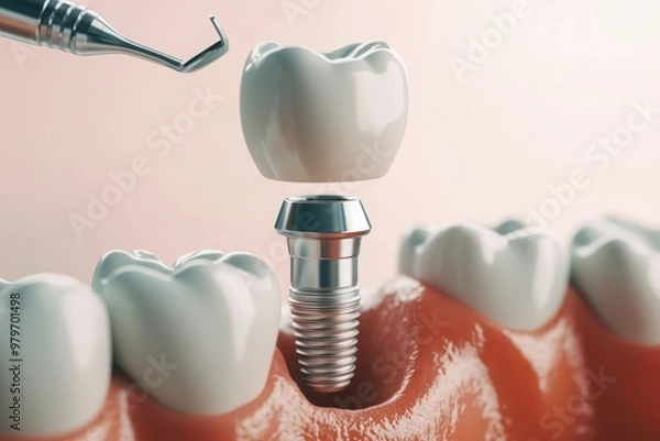 Fototapeta Dentist performing precise root canal treatment, removing infected pulp and thoroughly cleaning root canals. Focus on endodontic procedure, dental health, and infection prevention. Medical precision i