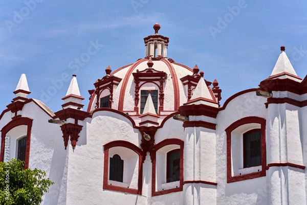 Fototapeta Roof Details: Architecture and Tradition at San Pedro Apóstol, Cholula