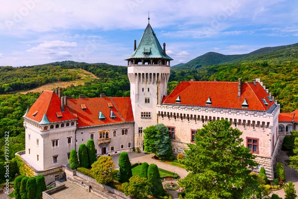 Fototapeta A castle in Smolenice (Slovakia) situated in the beautiful surroundings of the Small Carpathians