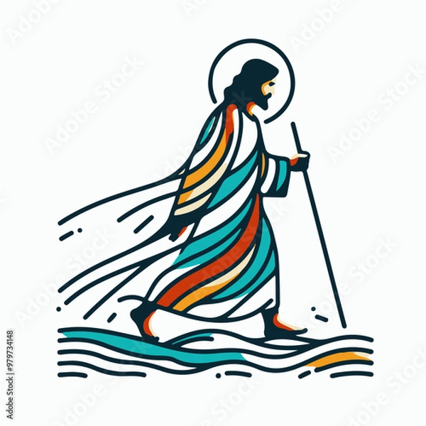 Obraz Jesus Christ walking on the waters of the sea