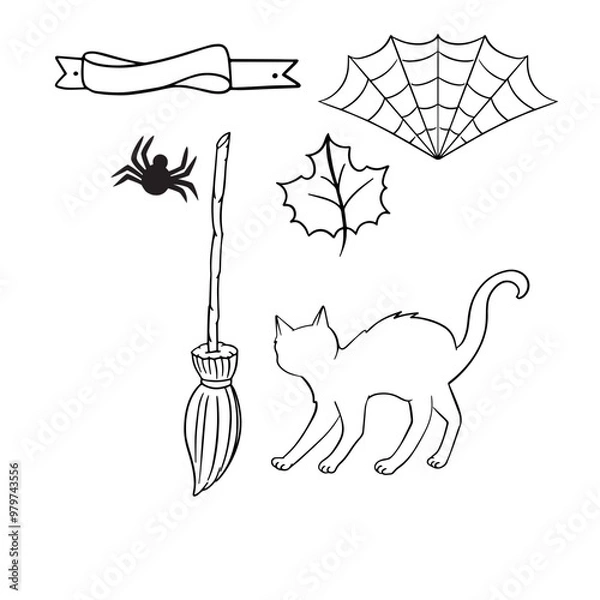 Obraz Halloween Vector Set Elements