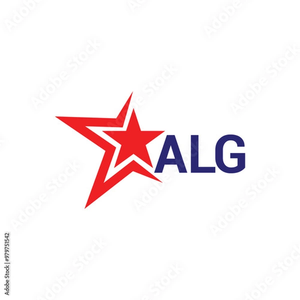 Obraz initial letter logo ALG