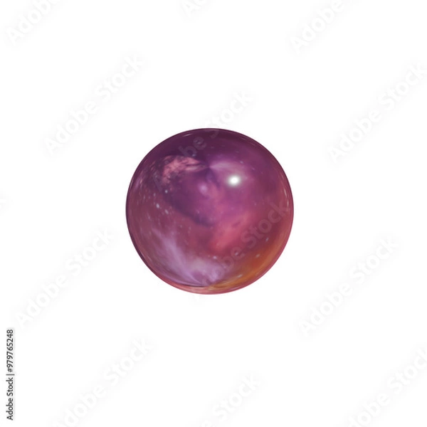 Obraz pink metallic orb with galaxy and space reflection