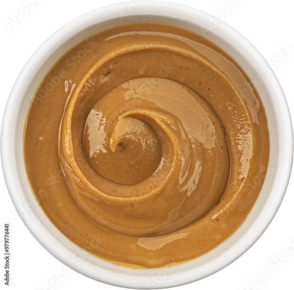 Fototapeta Peanut butter isolated on white background, top view