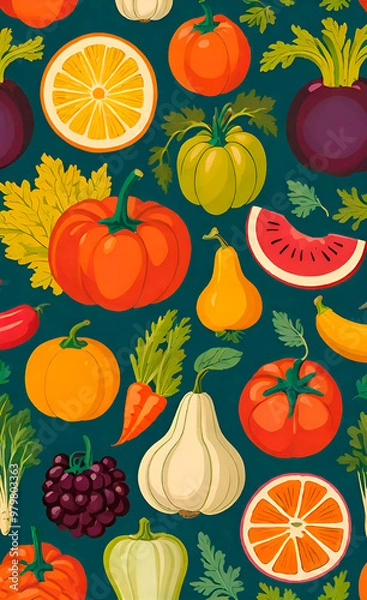 Obraz seamless pattern with fruits