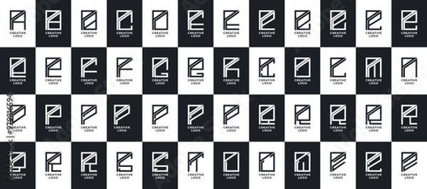 Fototapeta Initial P Vector Lettermark Set of Logos with the Combination of Other English Letters