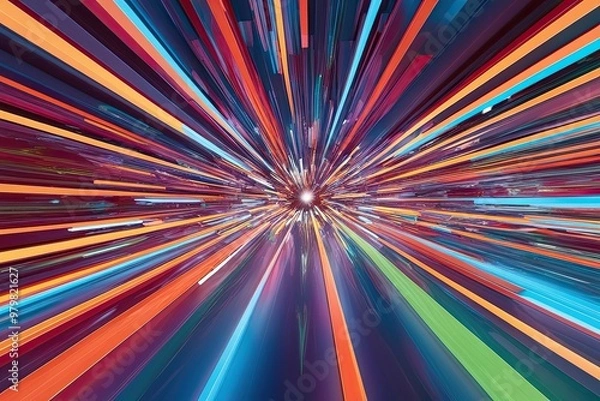 Fototapeta Bold 3D Visualization of Energetic Abstract Array