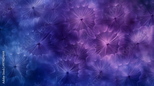 Fototapeta Delicate dandelion-like textures with soft gradients and ethereal patterns