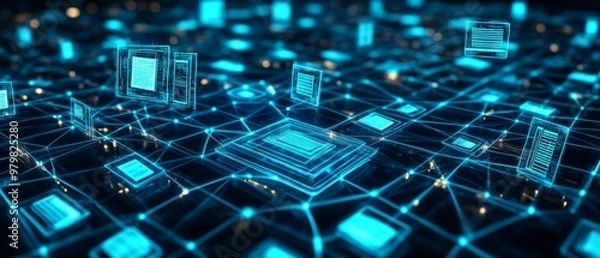 Fototapeta The Global E Learning Grid, Digital Education and E learning