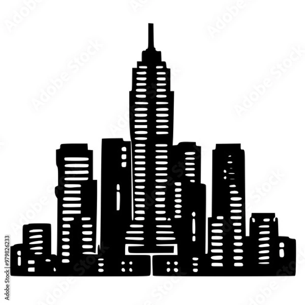 Obraz city skyline silhouette