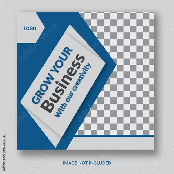 Obraz Creative Business Social Media Post Layout With White Background. With Free Mock-Up