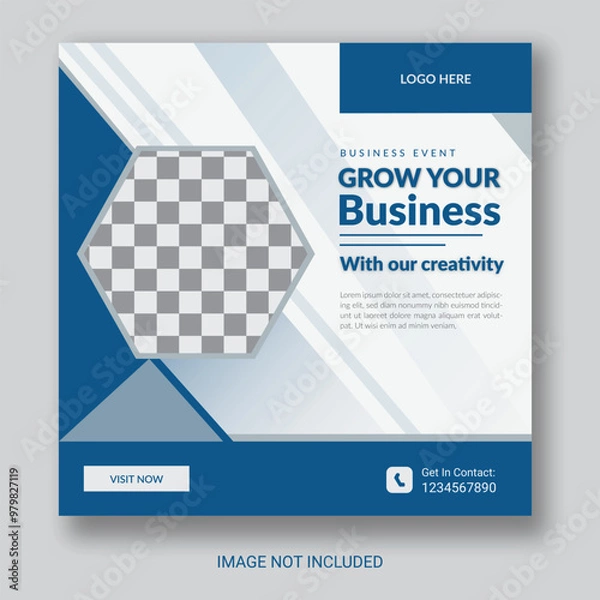 Obraz Creative Business Social Media Post Layout With White Background. With Free Mock-Up