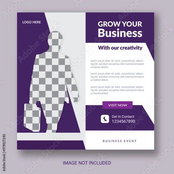 Obraz Creative Business Social Media Post Layout With White Background. With Free Mock-Up