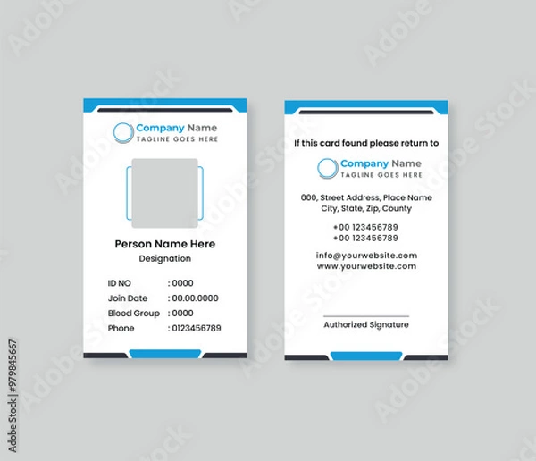Obraz ID Card Template Design