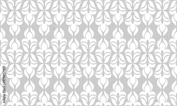 Fototapeta Abstract pattern in Arabian style. Seamless vector background. Gray and white texture.