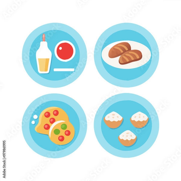 Obraz Food vector icon collection