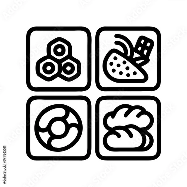 Obraz Food vector icon collection