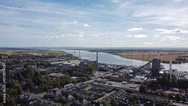 Fototapeta Alloa is a town in Clackmannanshire in the Central Lowlands of Scotland. View of the River Forth