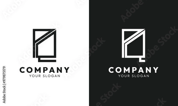 Fototapeta Set of Two Initials PQ Vector Lettermark Logo Design