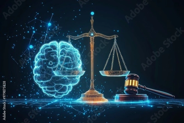 Fototapeta The Balance of Code, Digital Rights and Ethical AI