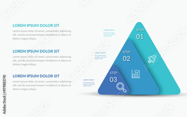 Fototapeta Modern  Colorful Business Infographic Template with 3 Options or Steps