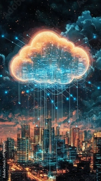 Fototapeta The Cloud Nexus, Cloud Computing and Digital Infrastructure