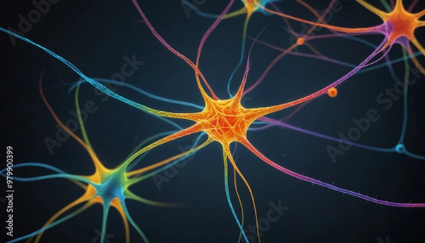 Fototapeta Intelligence visualization | Neural Networks in color