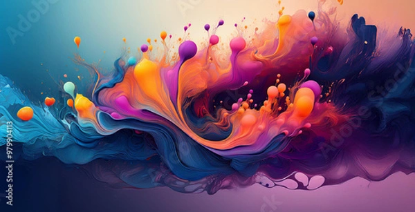 Obraz abstract colorful background with splashes