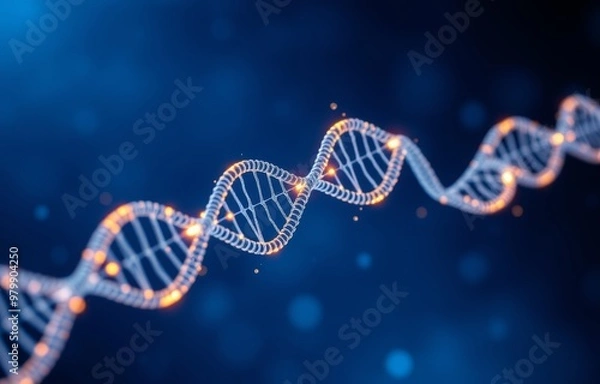 Fototapeta DNA chain abstract futuristic background.