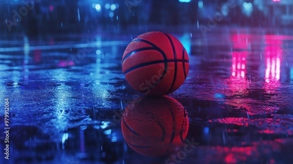 Fototapeta Basketball in the Rain