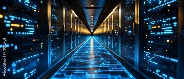 Fototapeta The Digital Framework, Cloud Computing and Digital Infrastructure