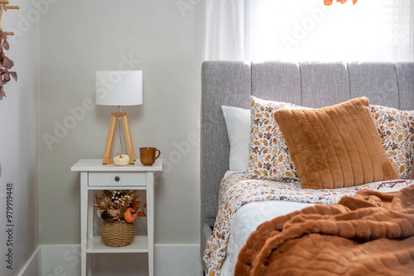 Obraz Cozy fall bedroom decor