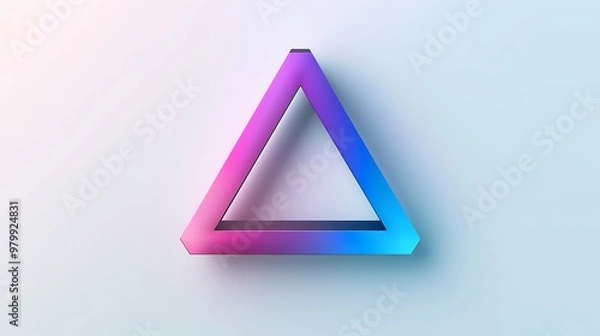 Fototapeta A modern business icon featuring a stylized triangle, representing stability and structure, centered on white.