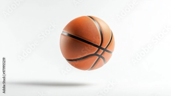 Fototapeta Falling Basketball Ball isolated on white background, selective focus .generative ai