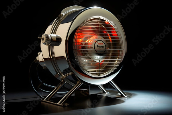 Fototapeta photo of a chrome ventilator, ventilator product photo chrome style