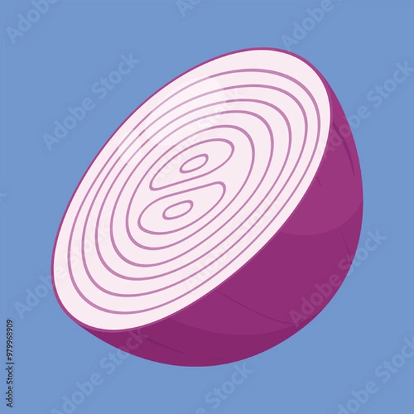 Fototapeta Half Onion Vegetable icon vector. half onion vector. half onion vector