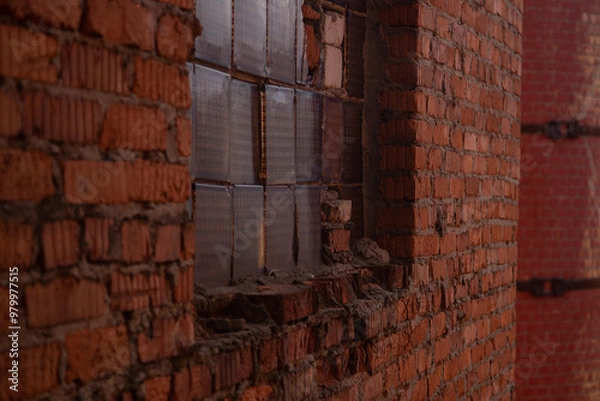 Obraz a window in an old brick wall