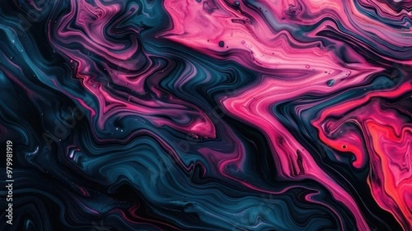 Fototapeta Abstract art piece representing dark oxygen in vibrant colors, dark oxygen, contemporary art, copy space for text, focus cover all object, deep dept of field