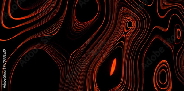 Fototapeta Dynamic Red and Orange Abstract Lines Background