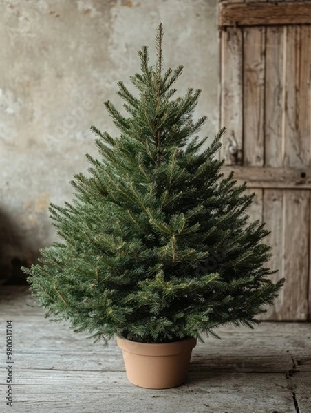 Fototapeta Small Christmas tree "ai generated"