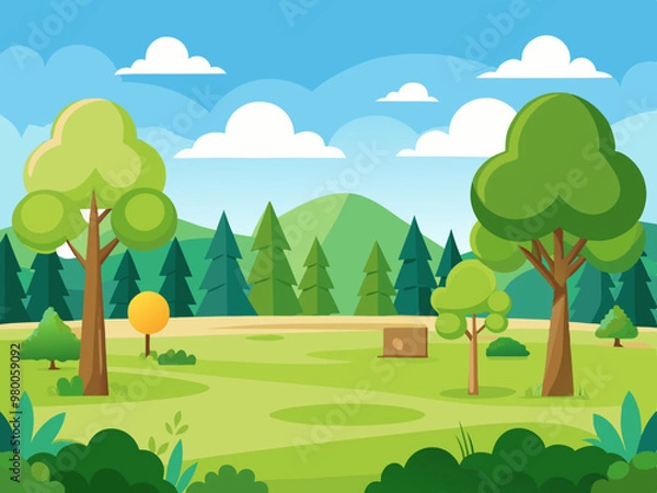 Fototapeta Landscape in countryside stock illustration