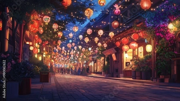 Fototapeta Lantern Festival Street Scene