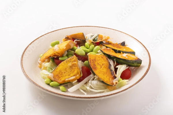 Obraz カボチャと枝豆のサラダ