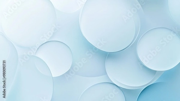 Obraz A pale blue background with soft, circular shapes in varying opacity creating a layered effect.