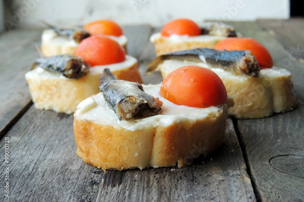 Obraz Sandwich with sprats