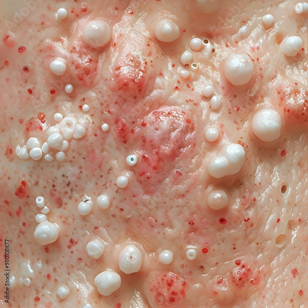 Fototapeta a-detailed-close-up-of-acne-affected-skin-the-image-should-showcase-a-range-of-acne-types-includin.