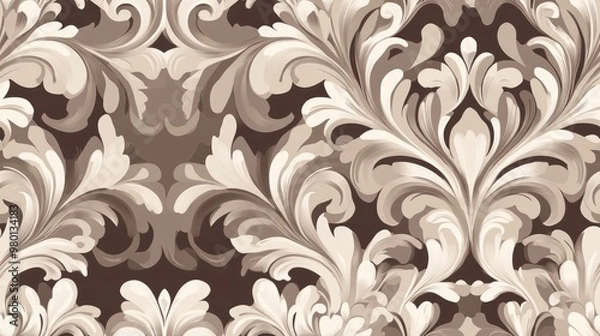 Fototapeta Patterns in brown neutral and beige tones Abstract luxury background featuring an elegant ornament for invitations wedding cards and backdrop designs Seamless design element