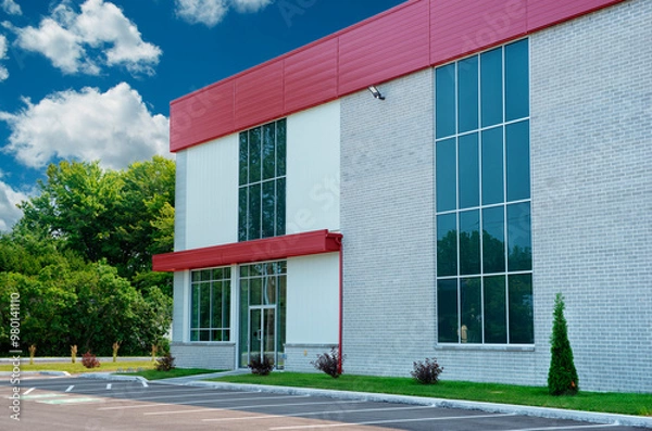 Fototapeta Unoccupied generic building entrance, business or professional office space.